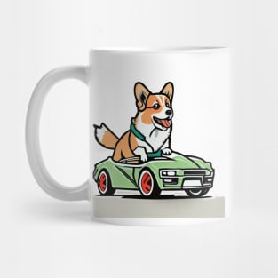 Corgi riding a sport car Mug